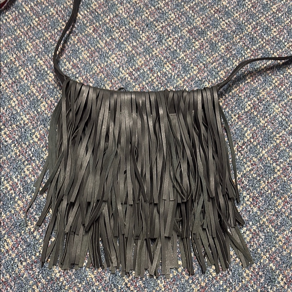 Preloved unbranded Fringe Black bag